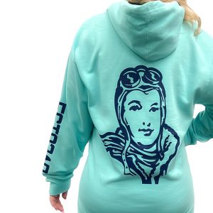 EST93AD2 I Hot For Summer Hoodie I AQUA / NAVY